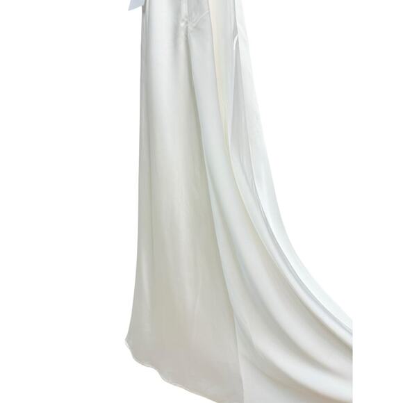 Lulus Effortlessly Sensational White Satin Backless Maxi Dress size XXS NWT - Picture 5 of 9